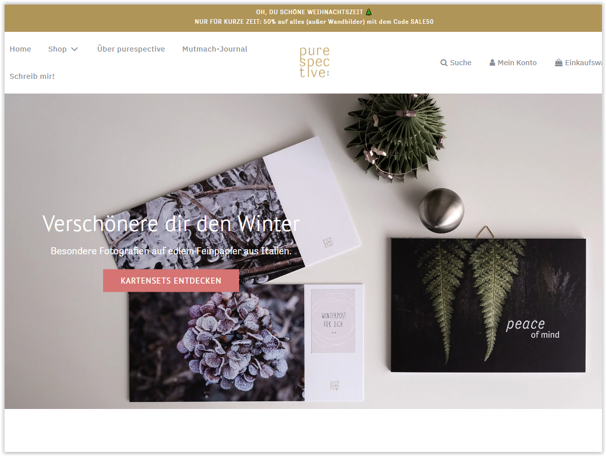 Onlineshop Blog purespective Fotografie